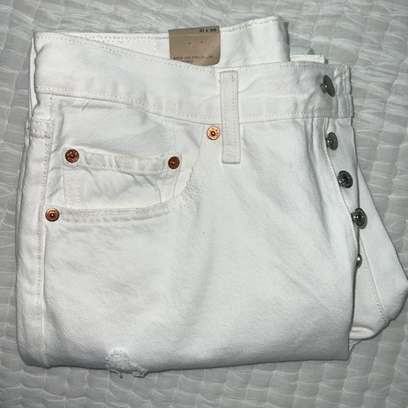 Levi’s 501 Original White Button Front Jeans 31x30 - Picture 10 of 11